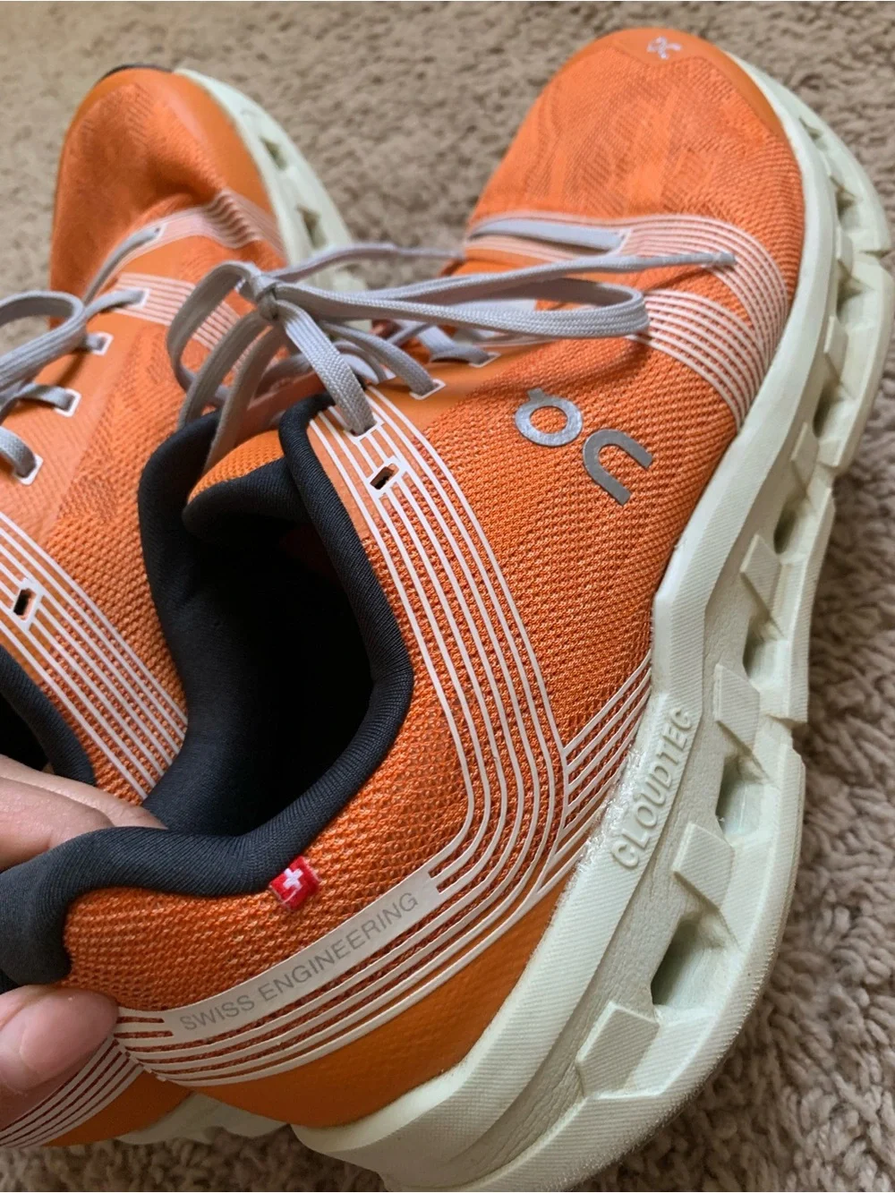 On Cloud Couldgo Men’s Orange and Cream Lightweight Sneakers